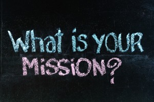 what is your mission question - chalk handwriting on blackboard